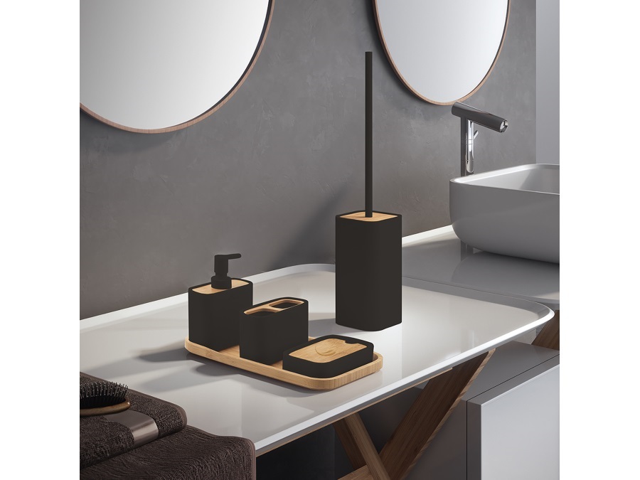 GEDY SPA Ninfea, portasapone nero matt