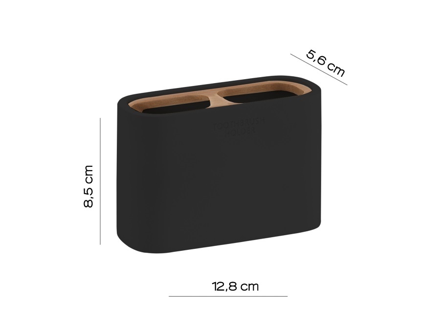 GEDY SPA Ninfea, portaspazzolini nero matt