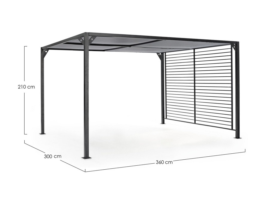 BIZZOTTO Noah, gazebo 3x3,6 mt antracite