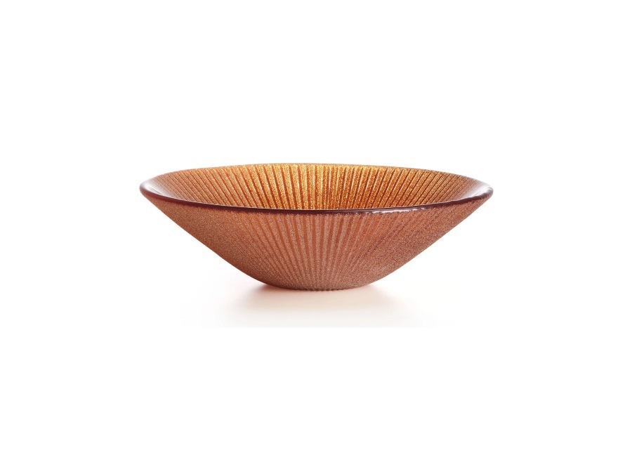 IVV Noel, Coppa in vetro decoro glitter arancio 25 cm