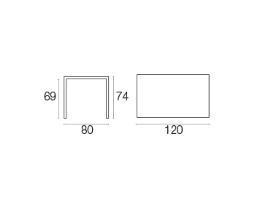 EMU Nova tavolo 120x80 marrone d'India