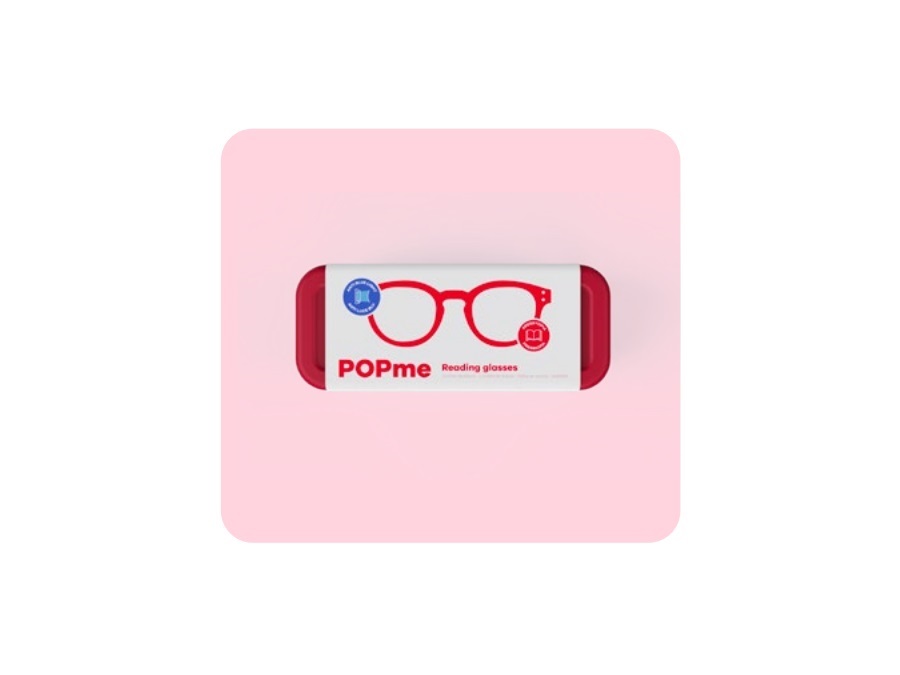 POPME Occhiali da lettura, cherry red