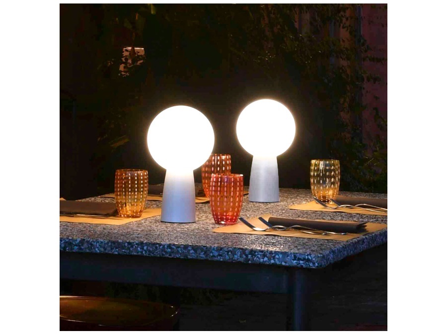 ZAFFERANO S.R.L. Olimpia pro lampada da tavolo ricaricabile - bianco opaco