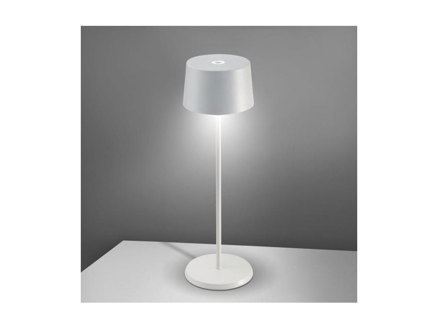ZAFFERANO S.R.L. Olivia pro lampada da tavolo ricaricabile di zafferano - bianco opaco
