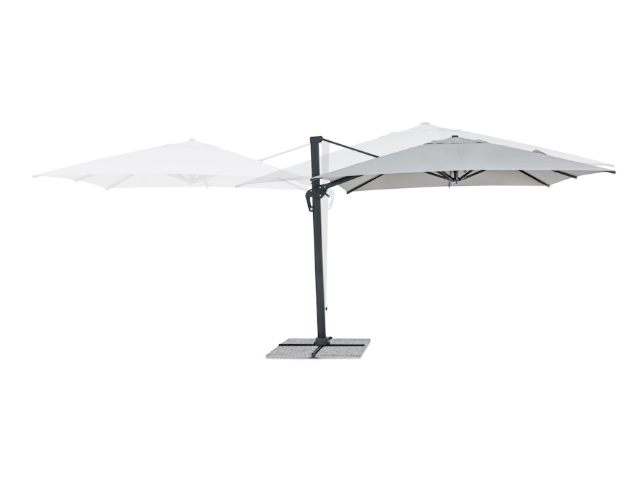 BIZZOTTO OMBRELLONE BRACCIO INES 3X3 ANTRACITE-GRIGIO CHIARO