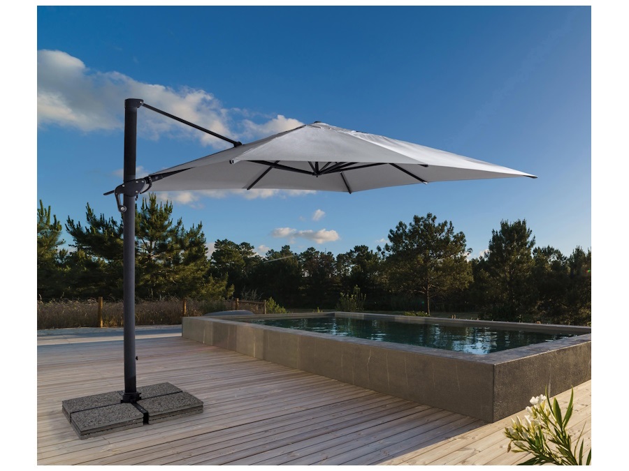 BIZZOTTO OMBRELLONE BRACCIO INES 3X3 ANTRACITE-GRIGIO CHIARO