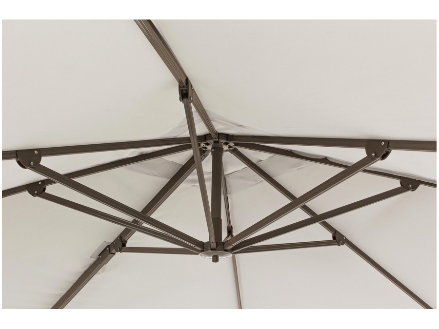 BIZZOTTO Ombrellone dallas palo laterale, telo bianco, 3x3 m