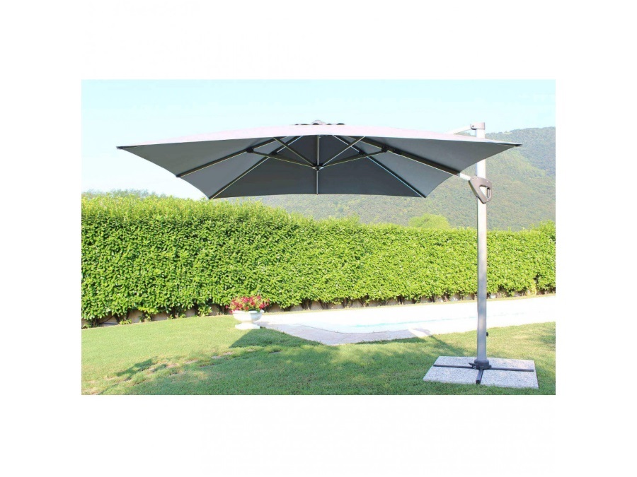 MAGAZZINI COSMA S.P.A. Ombrellone Darwin grigio palo laterale 3x4 telo grigio