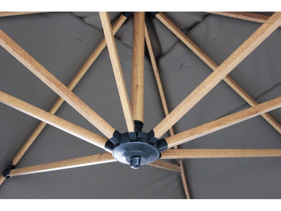 MAGAZZINI COSMA S.P.A. Ombrellone Mendel marrone effetto legno palo laterale 3x4 taupe