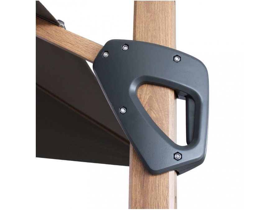 MAGAZZINI COSMA S.P.A. Ombrellone Mendel marrone effetto legno palo laterale 3x4 taupe
