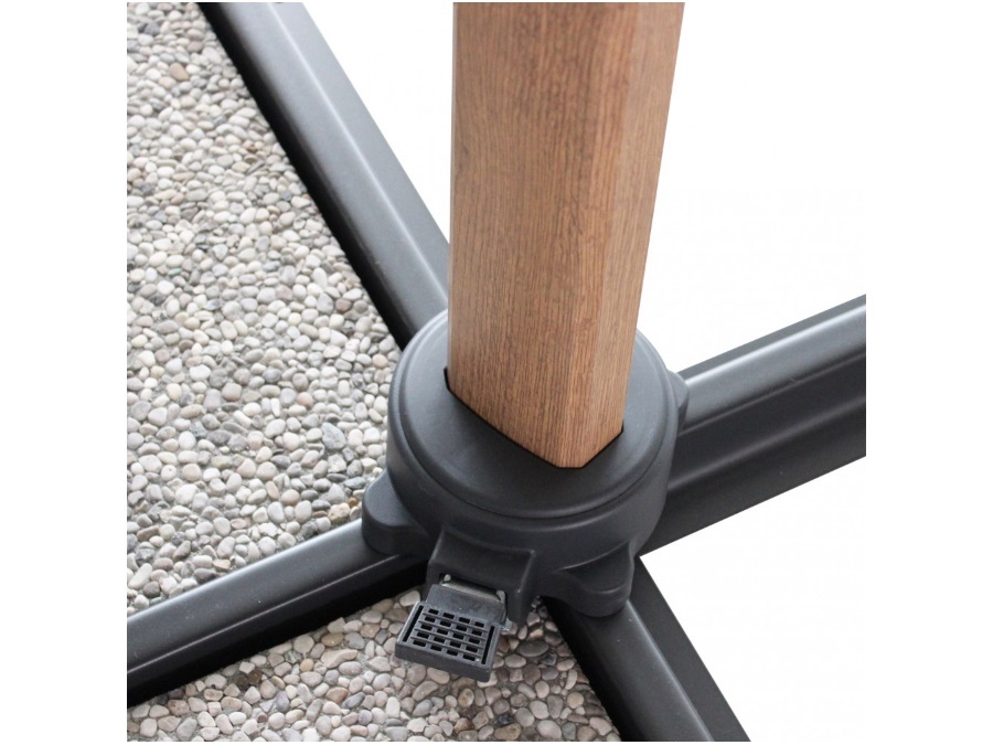 MAGAZZINI COSMA S.P.A. Ombrellone Mendel marrone effetto legno palo laterale 3x4 taupe