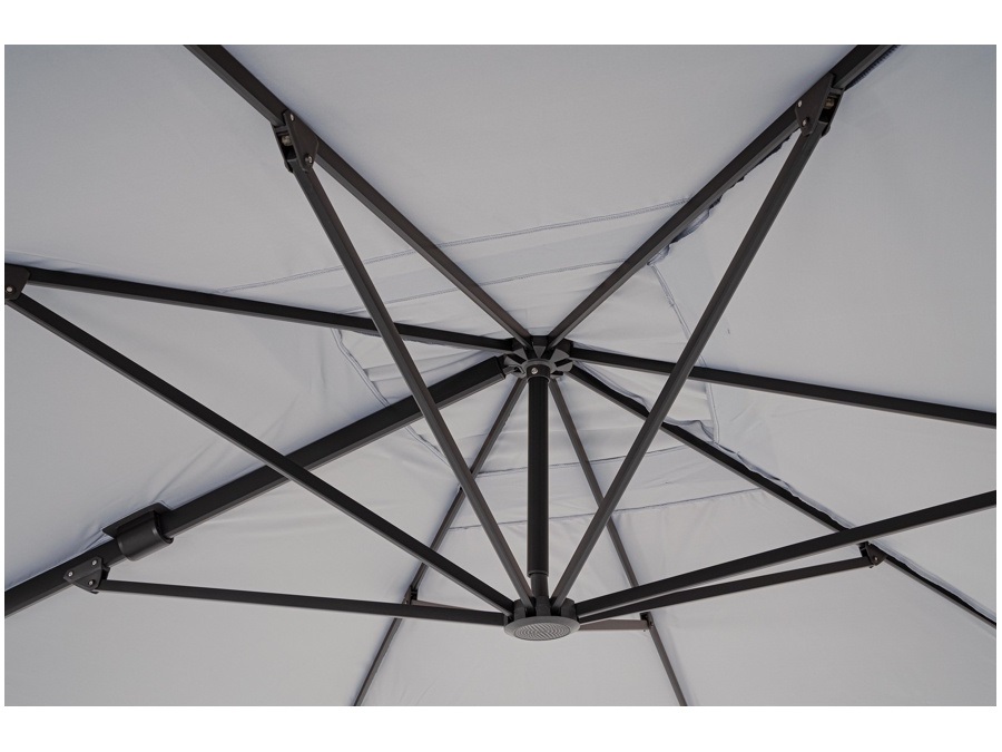BIZZOTTO Ombrellone vega palo laterale, telo grigio, 3x4 m