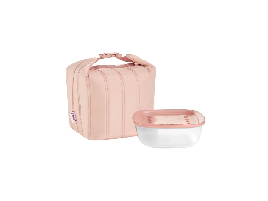 FRATELLI GUZZINI S.P.A. On the go, borsa termica piccola con contenitore Handy Bio - rosa fiori di pesco
