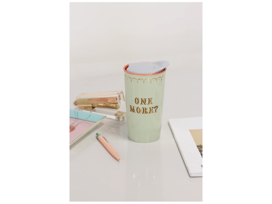 YVONNE ELLEN LONDON One more?, mug da viaggio in ceramica 300 ml