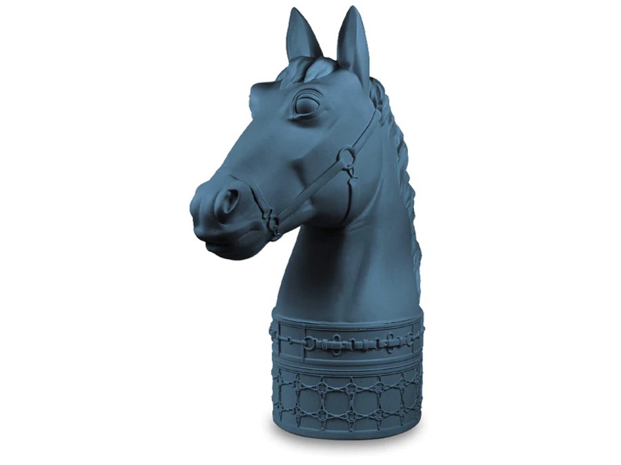 BACI MILANO optical - testa cavallo mini in poliresina blue grey -  h 12,5 cm
