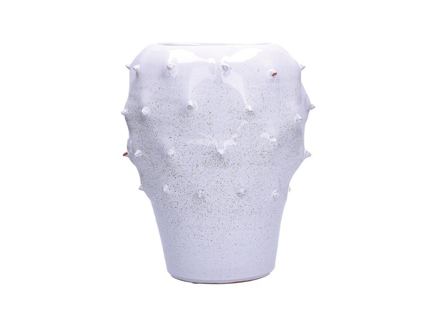 RITUALI DOMESTICI Opuntia bianco, vaso decorativo in terracotta m Ø21xh29 cm