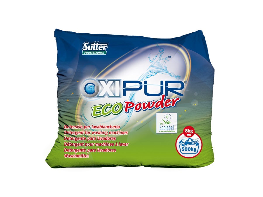 SUTTER PROFESSIONAL OXIPUR ECOPOWDER, detersivo per lavabiancheria, 8 Kg