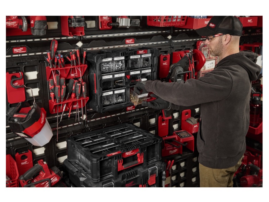 MILWAUKEE PAckout, organizer con contenitori