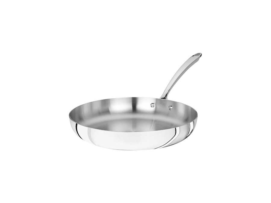 PENTOLE AGNELLI Padella induzione 1907 dritta in alluminio e acciaio lucido   1 manico, Ø 24 cm