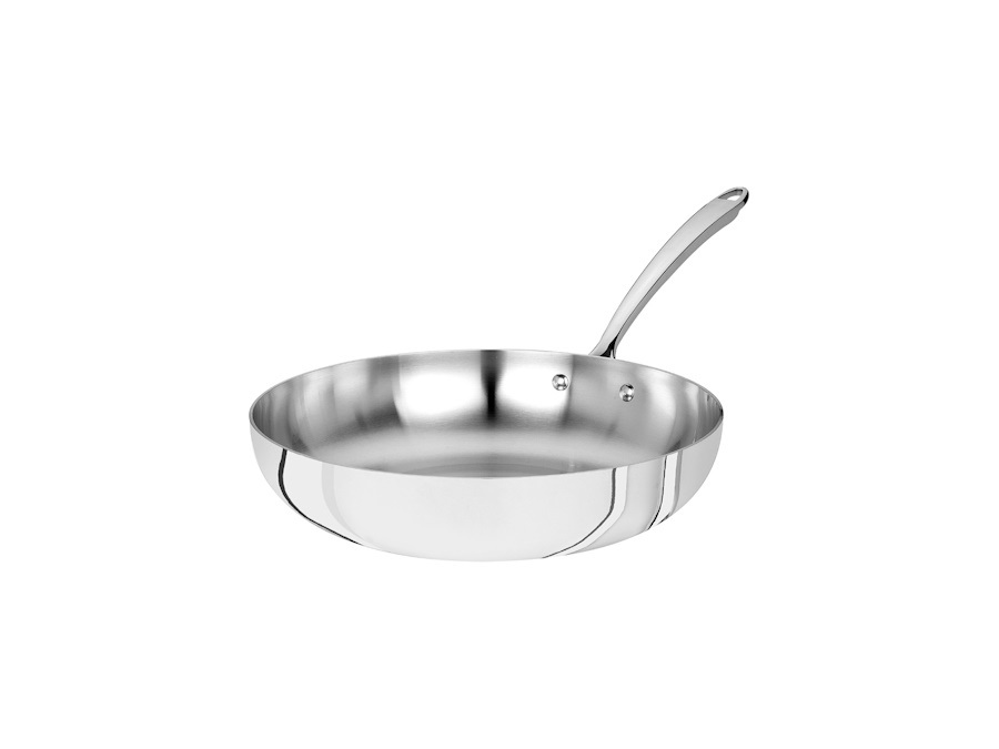 PENTOLE AGNELLI Padella induzione 1907 svasata alta in alluminio e acciaio lucido   1 manico -   24 cm