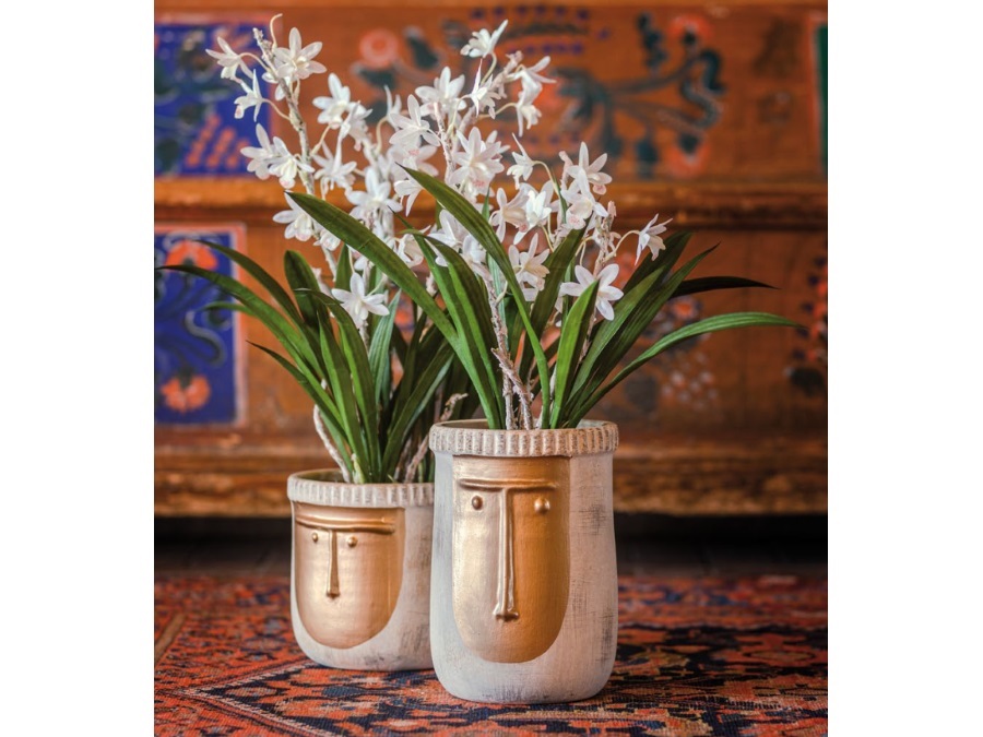 RITUALI DOMESTICI Paladino, vaso decorativo oro largo 17xh16 cm