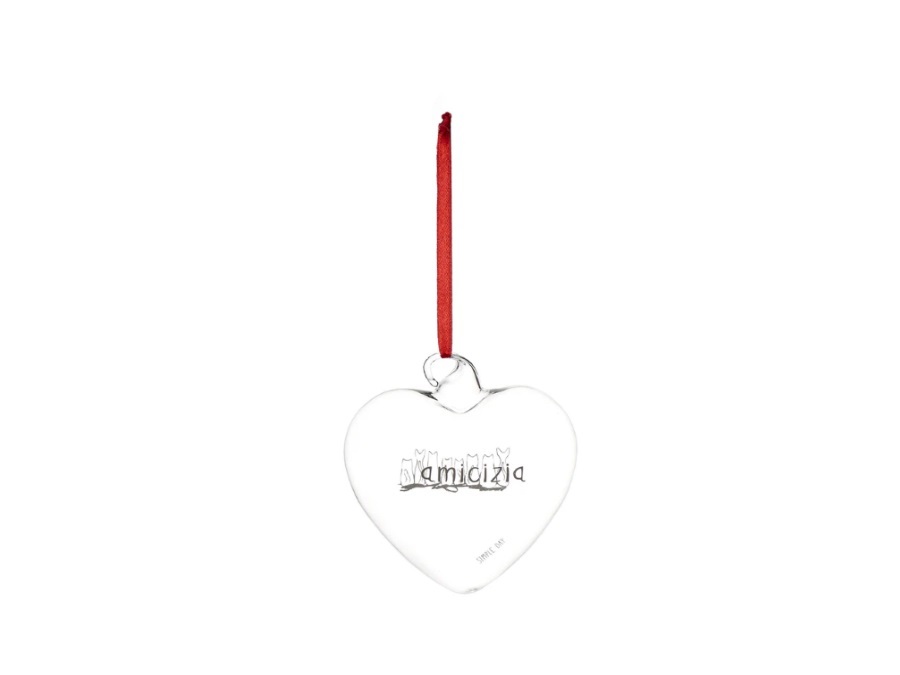 SIMPLE DAY LIVING & LIFESTYLE Pallina in vetro cuore Amicizia, Ø11 cm