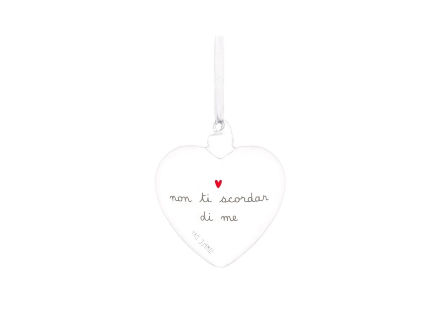 SIMPLE DAY LIVING & LIFESTYLE Pallina in vetro cuore Non ti scordar di me, Ø11 cm