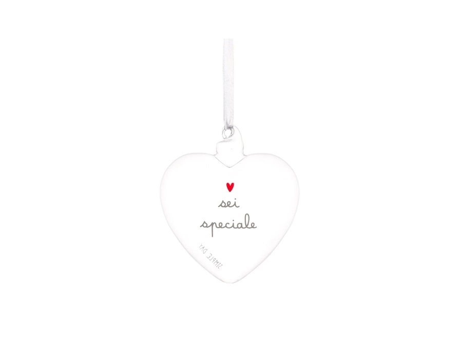 SIMPLE DAY LIVING & LIFESTYLE Pallina in vetro cuore Sei speciale, Ø11 cm