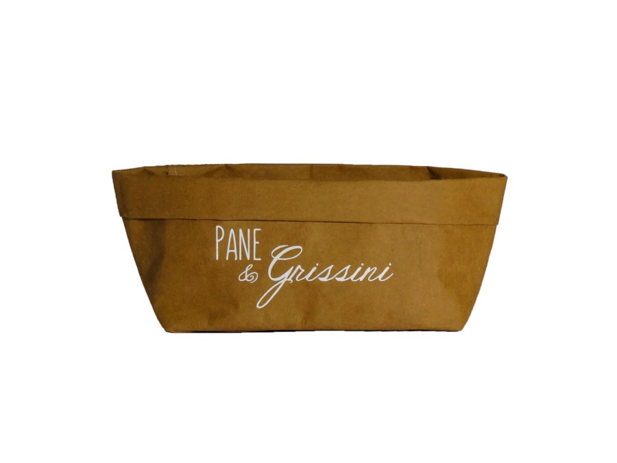 SIMPLE DAY LIVING & LIFESTYLE Pane e grissini, contenitore in cellulosa 24x12 avana
