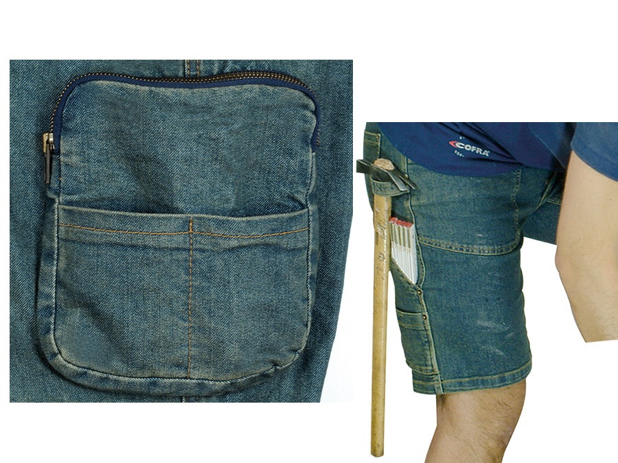 COFRA Pantaloncino Havana, jeans functional blu