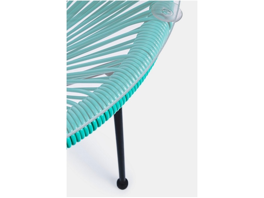 BIZZOTTO Parker, tavolino con vetro atol Ø50 cm