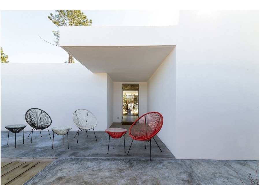BIZZOTTO Parker, tavolino con vetro bianco Ø50 cm