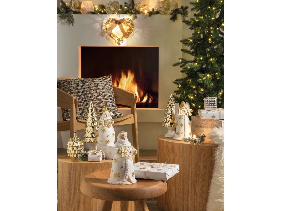 L'OCA NERA Parole in festa, Babbo Natale con luce led Ø11x19h cm