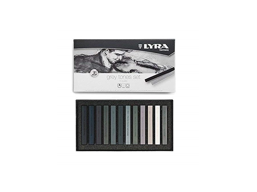 FILA Pastelli Lyra Grey Tones - Set di 12 pastelli in tonalità di grigio