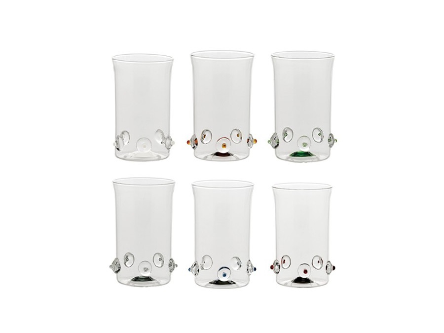 ZAFFERANO S.R.L. Patèa, set 6 bicchieri tumbler alto colori assortiti 38 cl