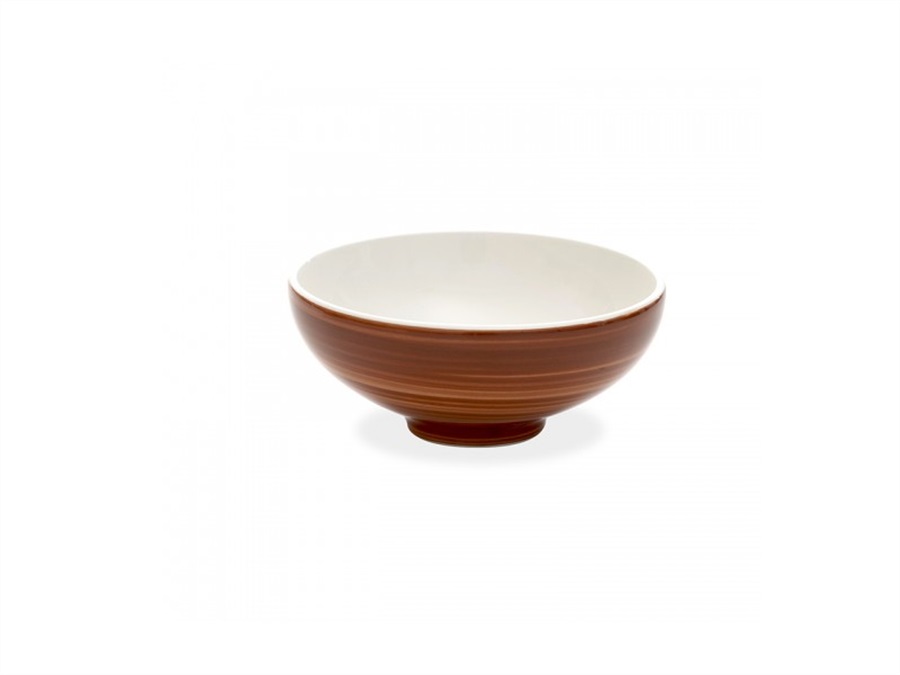 ZAFFERANO S.R.L. Patera Bowl grande stoneware decoro pallino 90 cl rosso/marrone