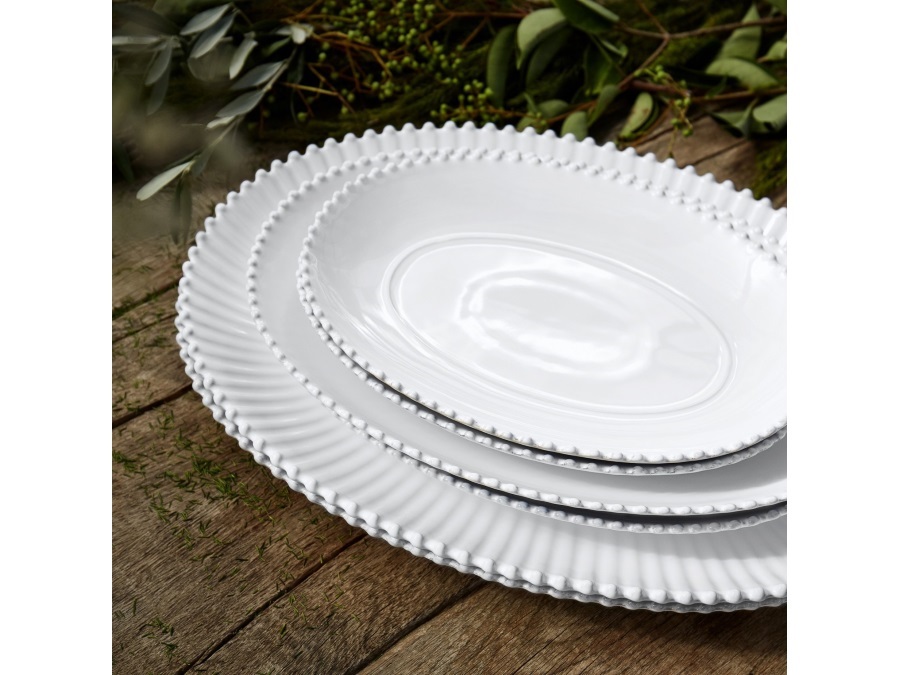 COSTA NOVA Pearl white, piatto ovale 40 cm