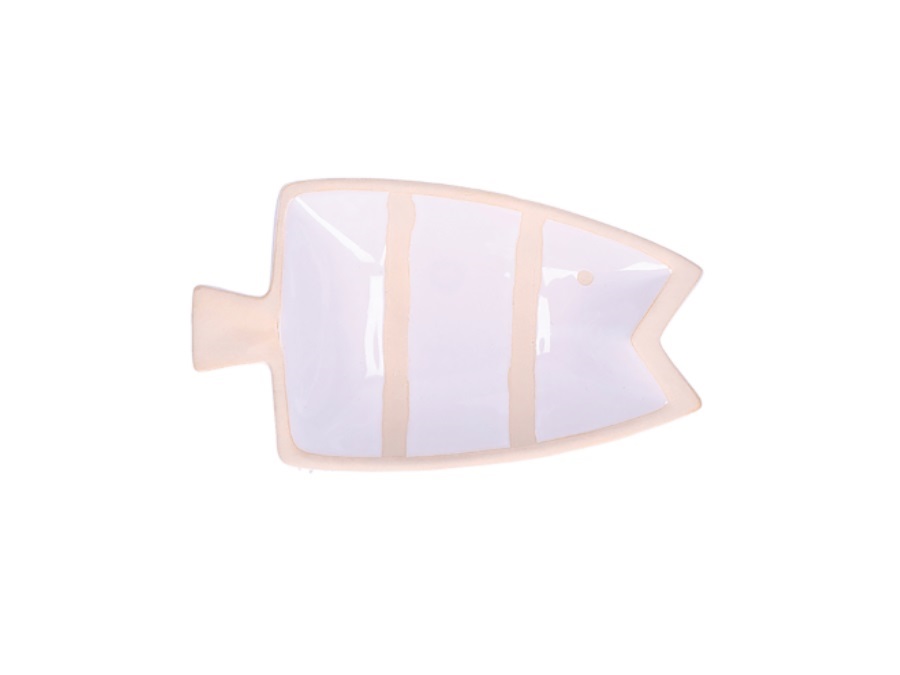 RITUALI DOMESTICI Pelagicoillogico, piatto pesce bianco in stoneware 23,3x14xh4,5 cm