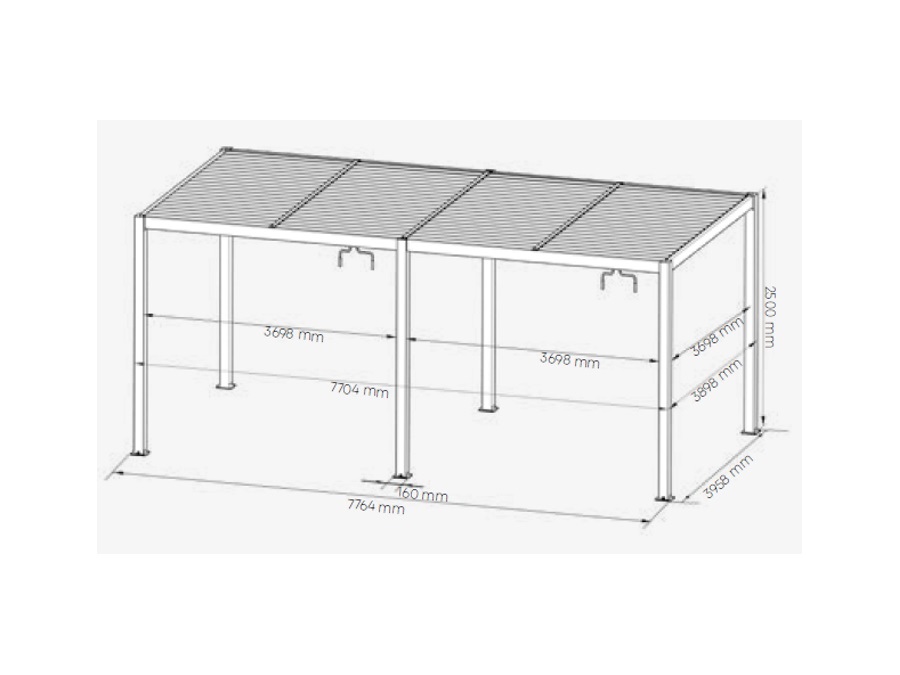 MAGAZZINI COSMA S.P.A. Pergola bioclimatica bianca 7,8x4