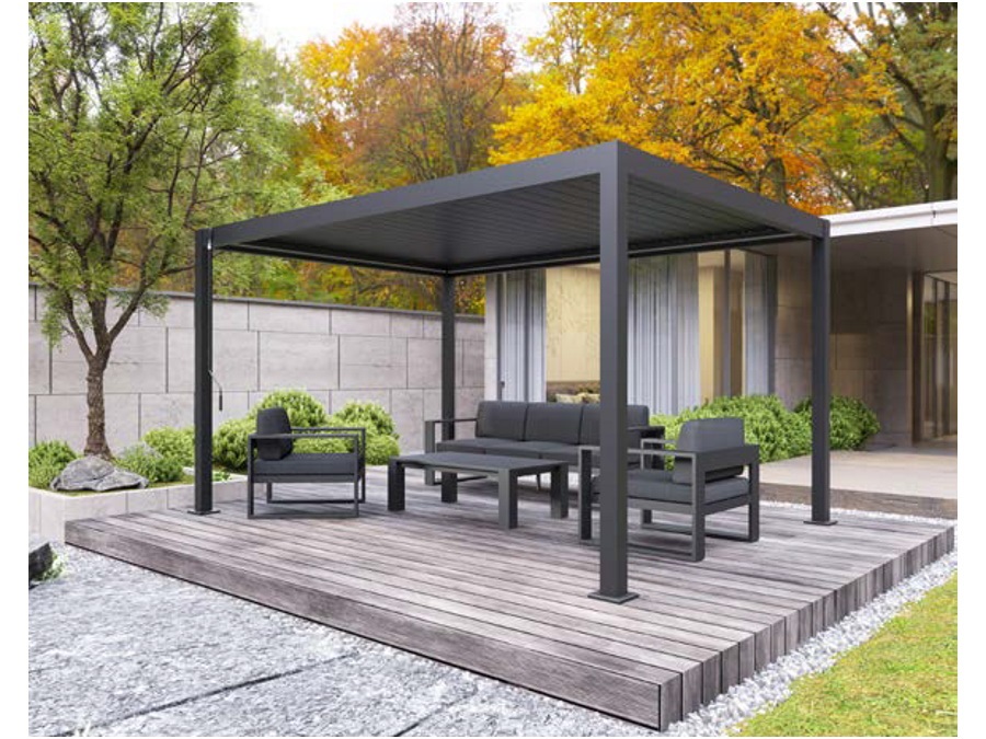 MAGAZZINI COSMA S.P.A. Pergola bioclimatica doppia lamella antracite, 3x4
