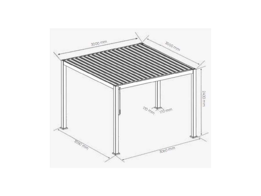 MAGAZZINI COSMA S.P.A. Pergola bioclimatica doppia lamella bianca, 3x3