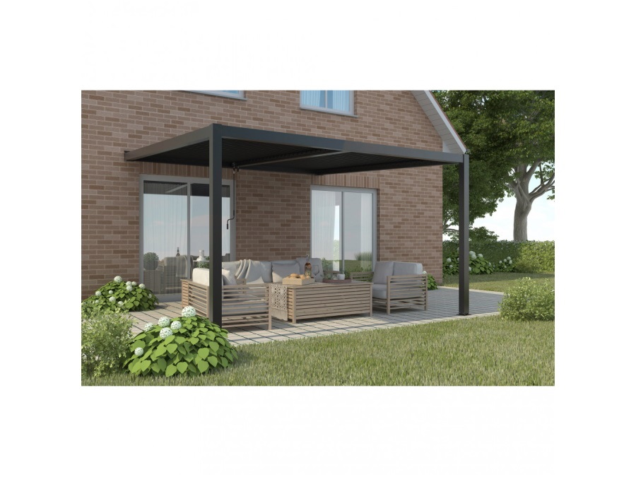 MAGAZZINI COSMA S.P.A. Pergola bioclimatica grigio scuro 3x4, addossata