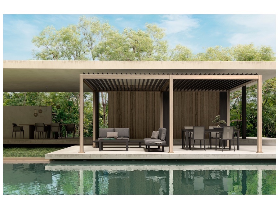 BIZZOTTO Pergola ocean 3,6x6 mt natural-antracite