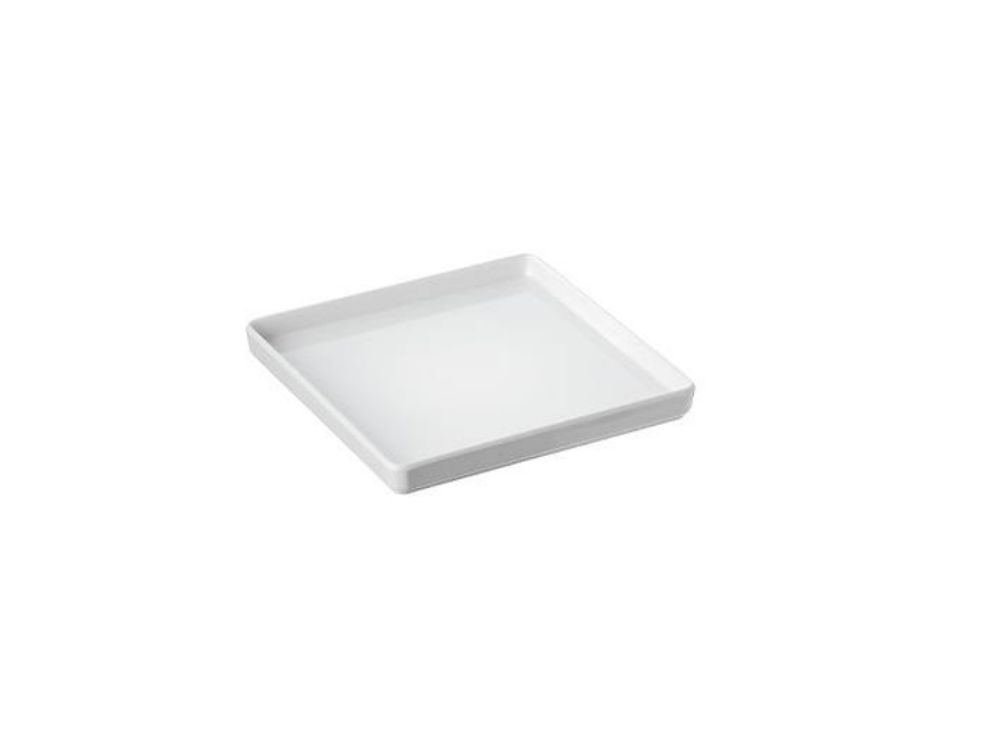 LEONE Piattino Finger food quadrato in melamina bianco,  8x8x1,3 cm