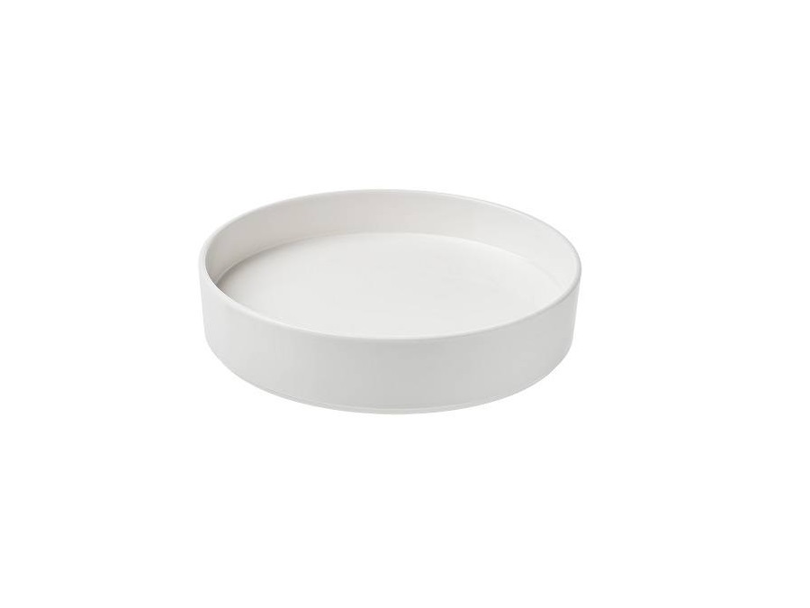 LEONE Piatto bianco in melamina con bordi dritti, Ø24x4,5 cm