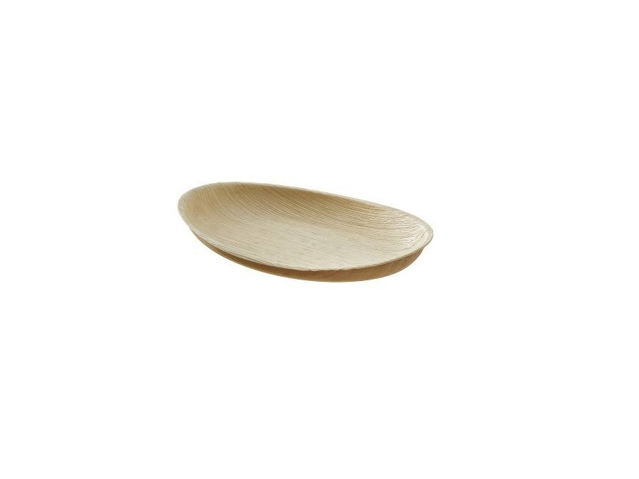 LEONE Piatto ovale in foglia di palma, 12 pezzi - MISURA 28,5x20 cm