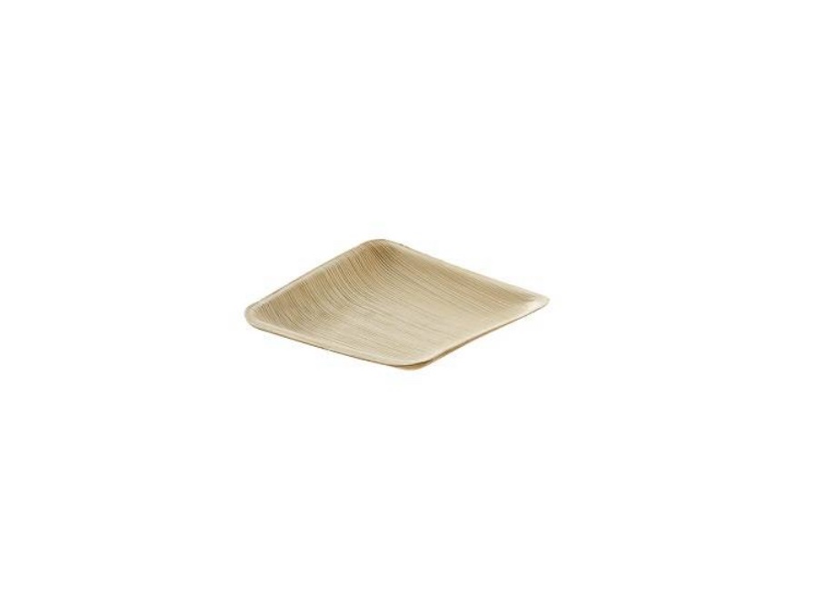 LEONE Piatto quadrato in foglia di palma, 12 pezzi - MISURA 15,2x15,2 cm