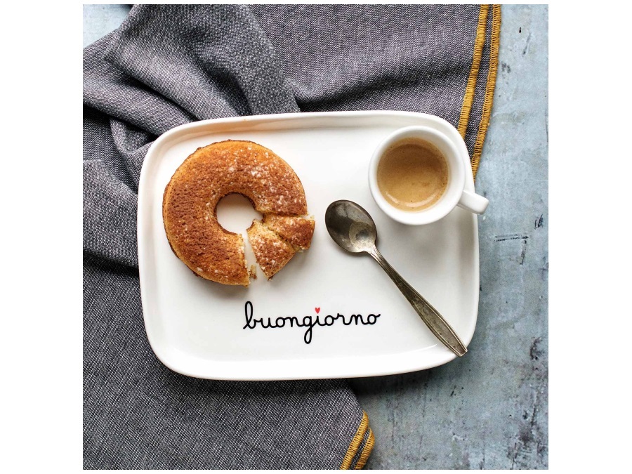 SIMPLE DAY LIVING & LIFESTYLE Piatto rettangolare Buongiorno 20x15,5 cm