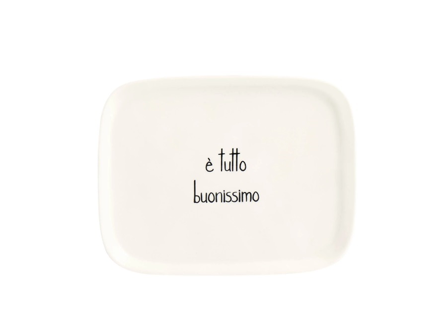 SIMPLE DAY LIVING & LIFESTYLE Piatto rettangolare E' tutto buonissimo 20x15,5 cm