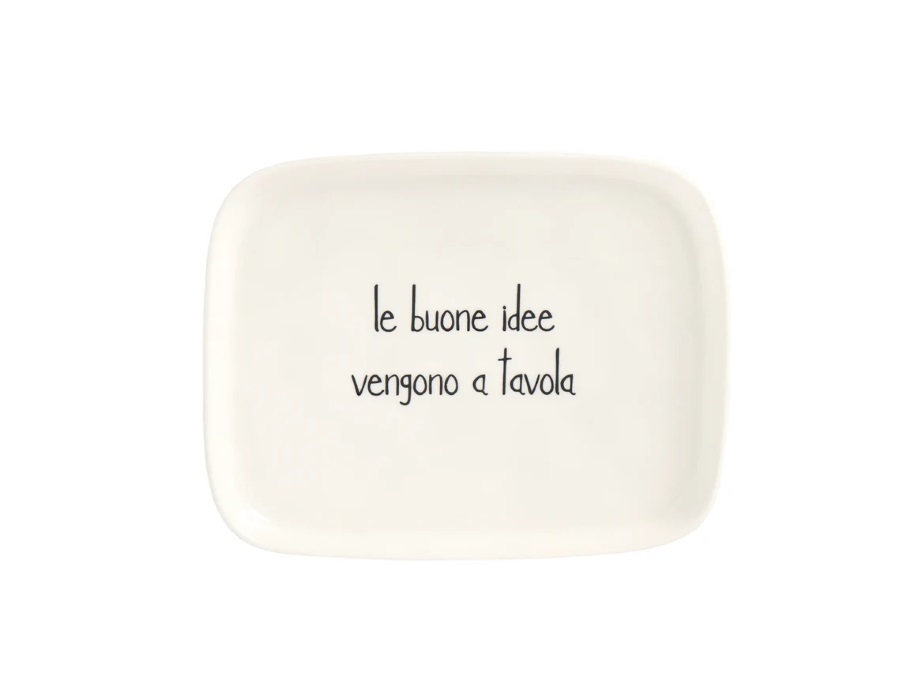 SIMPLE DAY LIVING & LIFESTYLE Piatto rettangolare Le buone idee vengono a tavola 20x15,5 cm